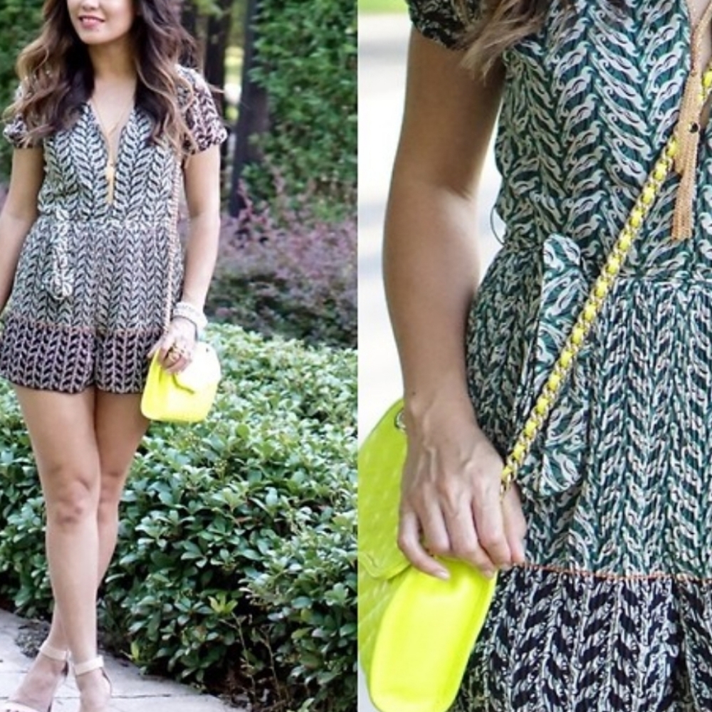 Anna Sui Parrot Chiffon Romper